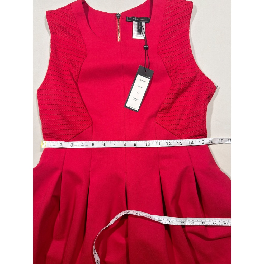 BCBGMAXAZRIA Tulip Dress NWT Red Fit & Flare Sleeveless Size L - Picture 12 of 15